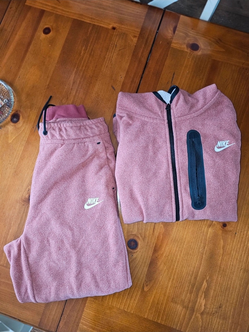 Nike Tech Fleece Full Zip Hoodie & Jogger Set Youth Boys XL Coral Heather